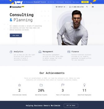 Free HTML5 Theme for Consulting Firm Website Template