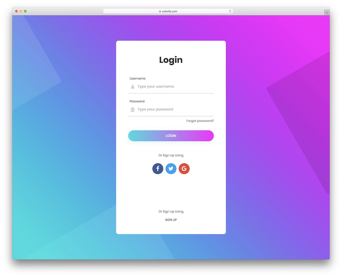 html5 and css3 login forms