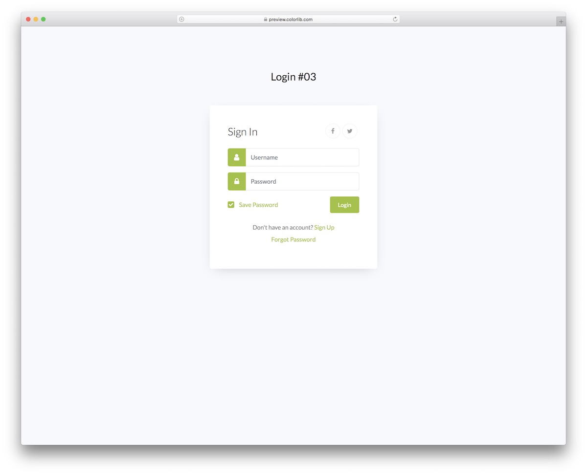 login form v13