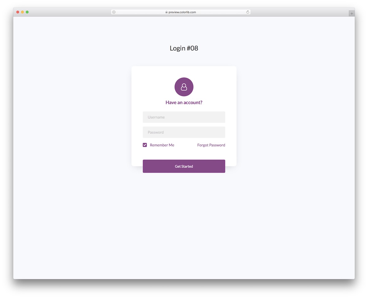 login form v18