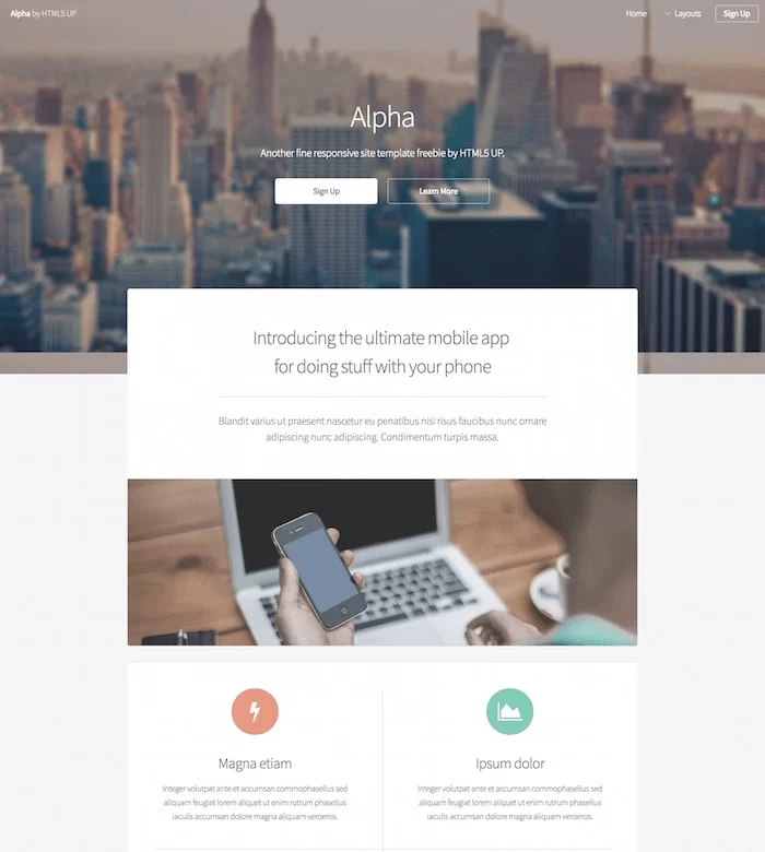 Alpha HTML Template